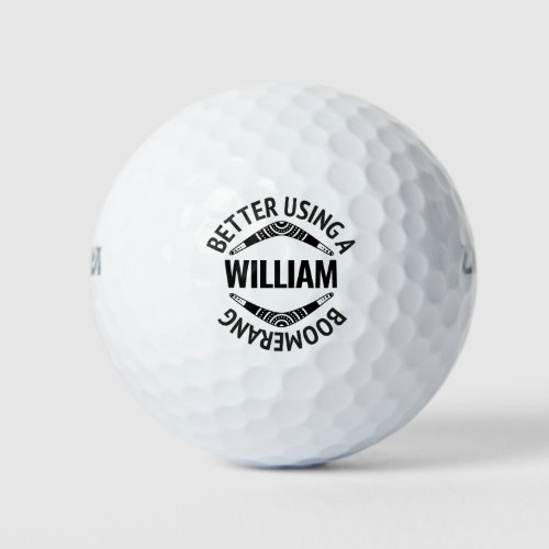 Personalized Name Funny Boomerang Message Golf Balls