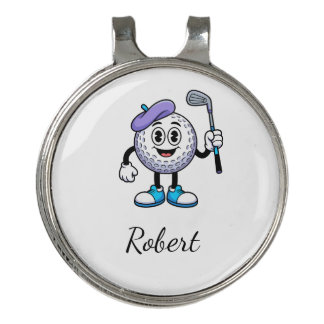 Personalized Name  Funny Character Golf Hat Clip