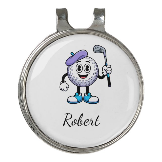 Personalized Name  Funny Character Golf Hat Clip (Front)