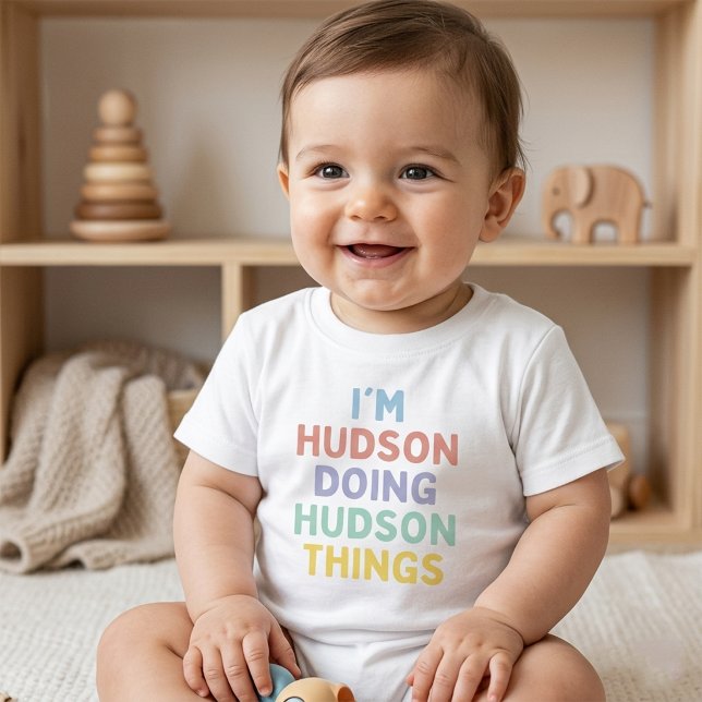 Personalized Name Funny Doing Things Baby T-Shirt (Creator Uploaded)