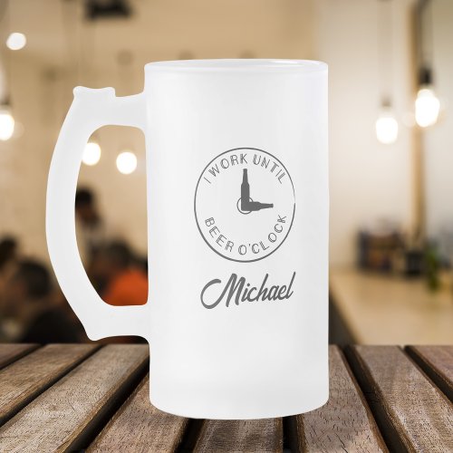 Personalized Name Funny Frosted Glass Beer Mug