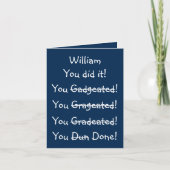 Personalized Name Funny Graduation Congratulations Card (Front)