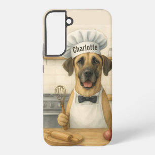 Personalized Name Funny Great Dane Dog Chef Samsung Galaxy S22+ Case