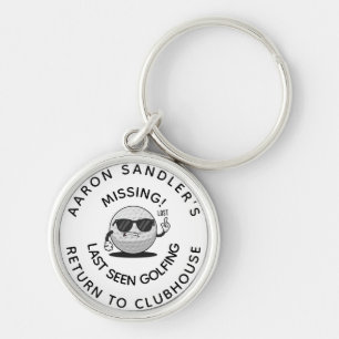 Personalized Name Funny Lost Golf Balls For Golfer Keychain