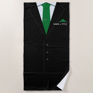 Personalized Name Funny Mens Beach Towel with Suit