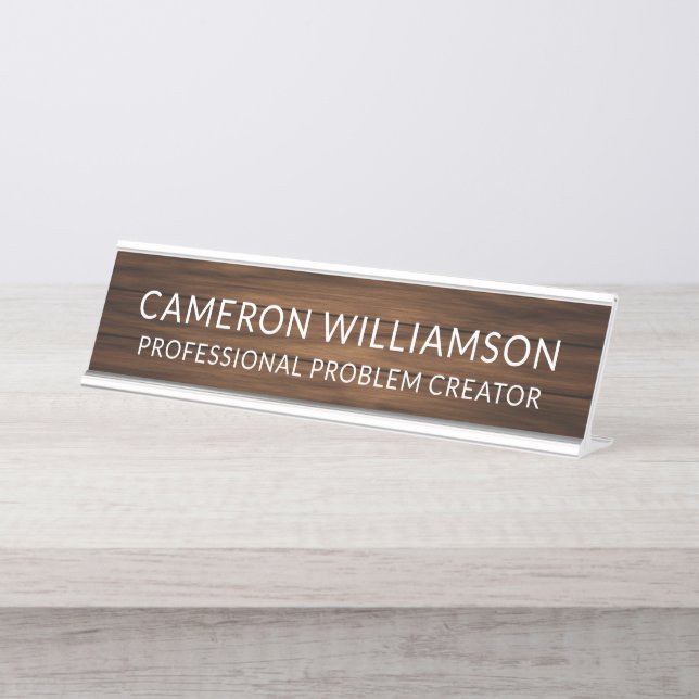 Personalized Name Funny Office Humor Professional Desk Name Plate (Front)
