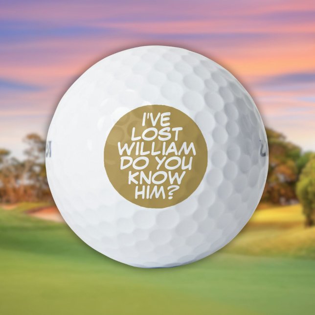 Personalized Name Funny Quote Gold Lost Golf Balls (Personalized Name Funny Quote Gold Lost Golf Balls)