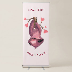 Personalized Name Funny Sloth Banner - I Love You