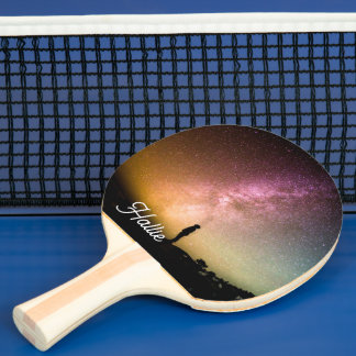 Personalized Name Galaxy Night Sky Stars Space Ping Pong Paddle