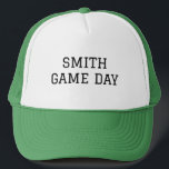 Personalized Name Game Day Green Trucker Hat<br><div class="desc">Game Day Green Trucker Hat.  Personalized.</div>