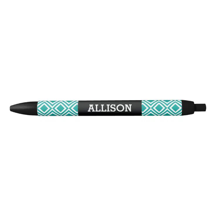 Turquoise Personalised Custom Stationary Photo Pen Logo Picture Black 