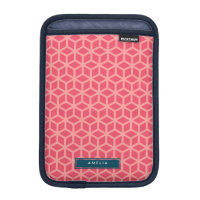 Personalized Name Geometric Pattern Pink iPad Mini Sleeve