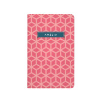 Personalized Name Geometric Pattern Pink Journal