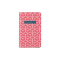 Personalized Name Geometric Pattern Pink Pocket Moleskine Notebook