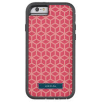 Personalized Name Geometric Pattern Pink Tough Xtreme iPhone 6 Case