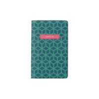 Personalized Name Geometric Pattern Teal Pocket Moleskine Notebook