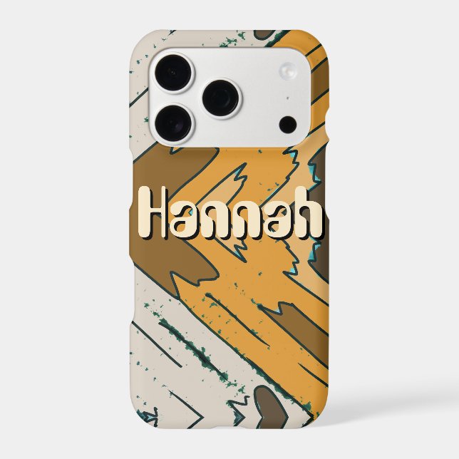 Personalized Name Geometric Rustic Brown Gold  Case-Mate iPhone Case (Back)