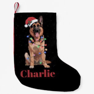 Personalized Name German Shepherd Christmas Dog Small Christmas Stocking