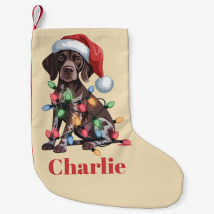 Personalized Name German Shorthaired Pointer Xmas Small Christmas Stocking