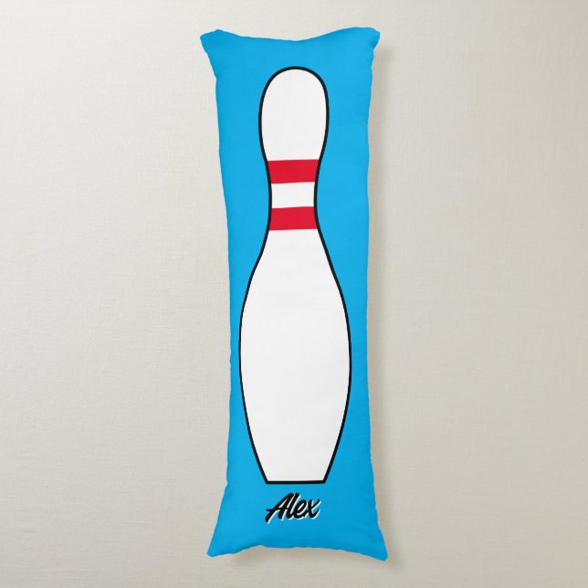Personalized Name Giant Bowling Pin Custom Colors Body Pillow (Front Vertical)