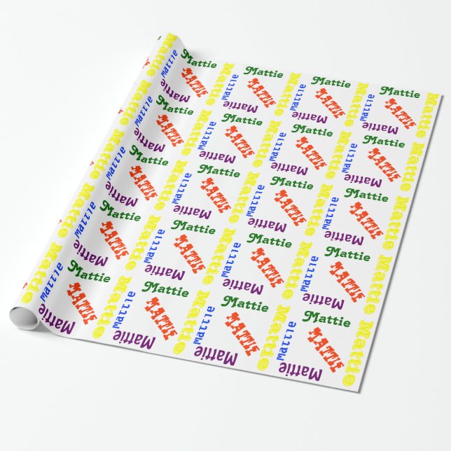 Personalized Name Gift Wrap Paper (Unrolled)