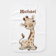 Personalized Name Giraffe Burp Cloth