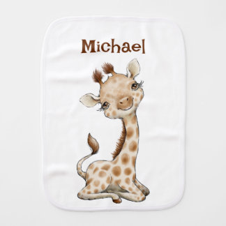 Personalized Name Giraffe Burp Cloth