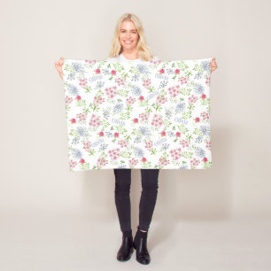 Personalized Name Girl Floral Baby Blanket