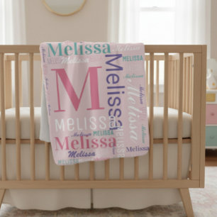 Personalized Name Girls Baby Blanket