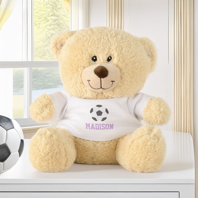 Personalized Name Girls Soccer Jersey Teddy Bear (Creator Uploaded)