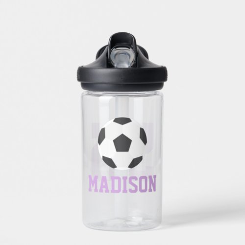 Personalized Name Girls Soccer Jersey Water Bottle
