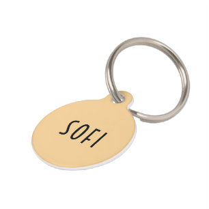 Personalized Name Gold Color Elegant Round Pet ID  Tag