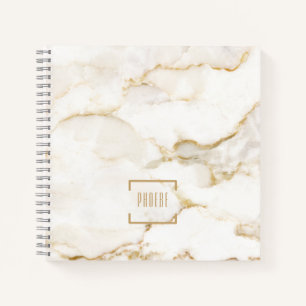 Personalized Name Gold Effect Marble Guestbook Notebook