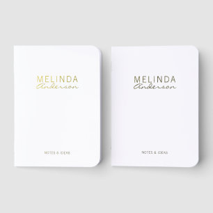 Personalized Name Gold Foil Pocket Notebook Set