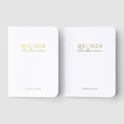 Personalized Name Gold Foil Pocket Notebook Set
