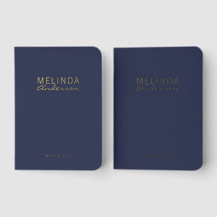 Personalized Name Gold Foil Pocket Notebook Set