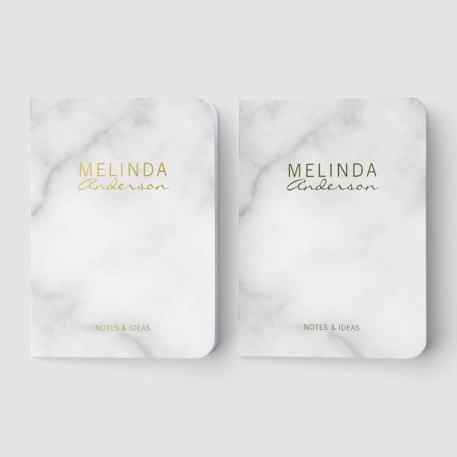 Personalized Name Gold Foil Pocket Notebook Set (Front)