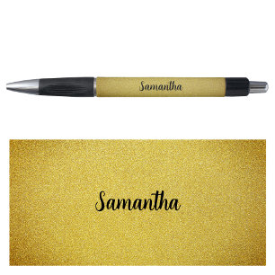 Personalized Name Gold Glitter Pen