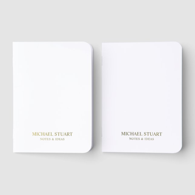 Personalized Name Gold Pocket Notebook Set (Front)