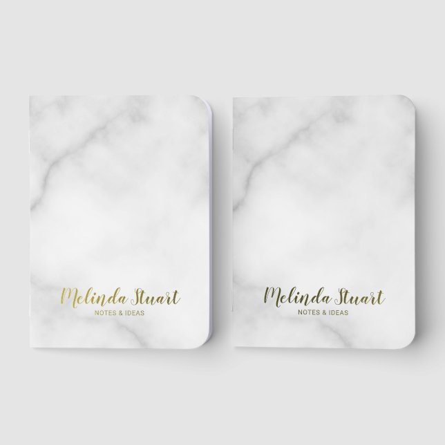 Personalized Name Gold Pocket Notebook Set (Front)