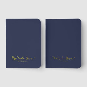 Personalized Name Gold Pocket Notebook Set