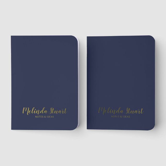 Personalized Name Gold Pocket Notebook Set (Front)