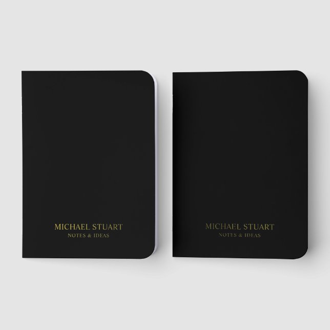 Personalized Name Gold Pocket Notebook Set (Front)