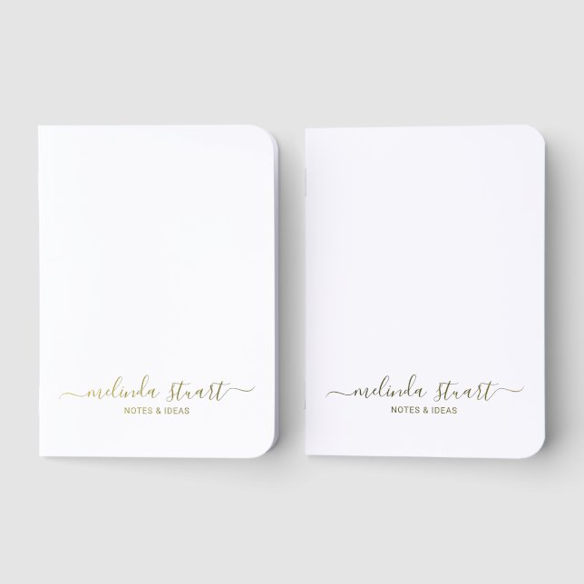 Personalized Name Gold Pocket Notebook Set (Front)