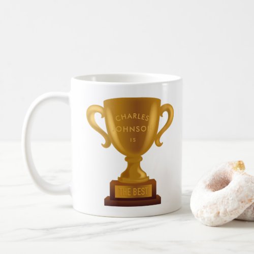 Personalized Name Golden Trophy Coffee Mug