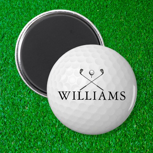 Personalized Name Golf Ball And Clubs  Magnet