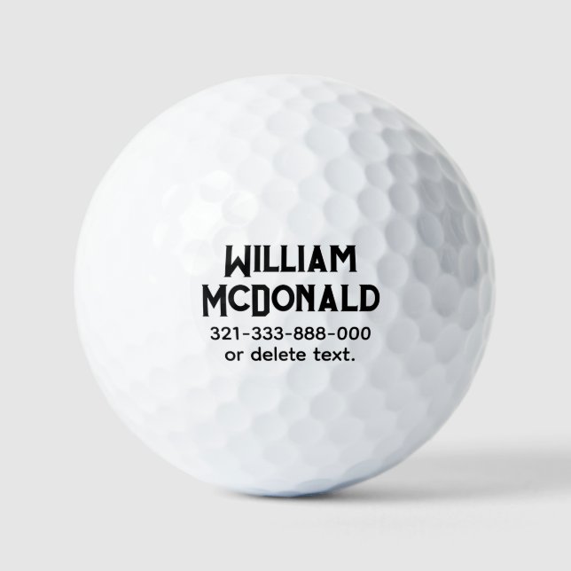 Personalized Name Golf Balls Template ART DECO 4 (Front)