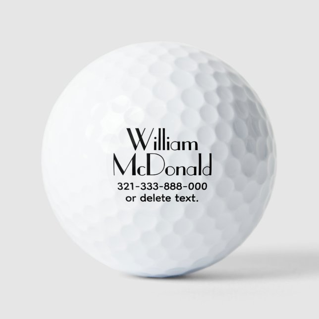 Personalized Name Golf Balls Template ART DECO 7 (Front)