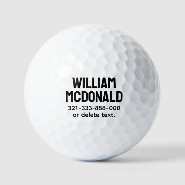 Personalized Name Golf Balls Template BOLD 27 (Front)