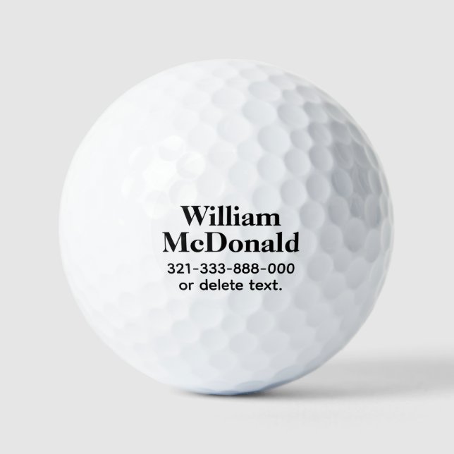 Personalized Name Golf Balls Template BOLD Font 2 (Front)